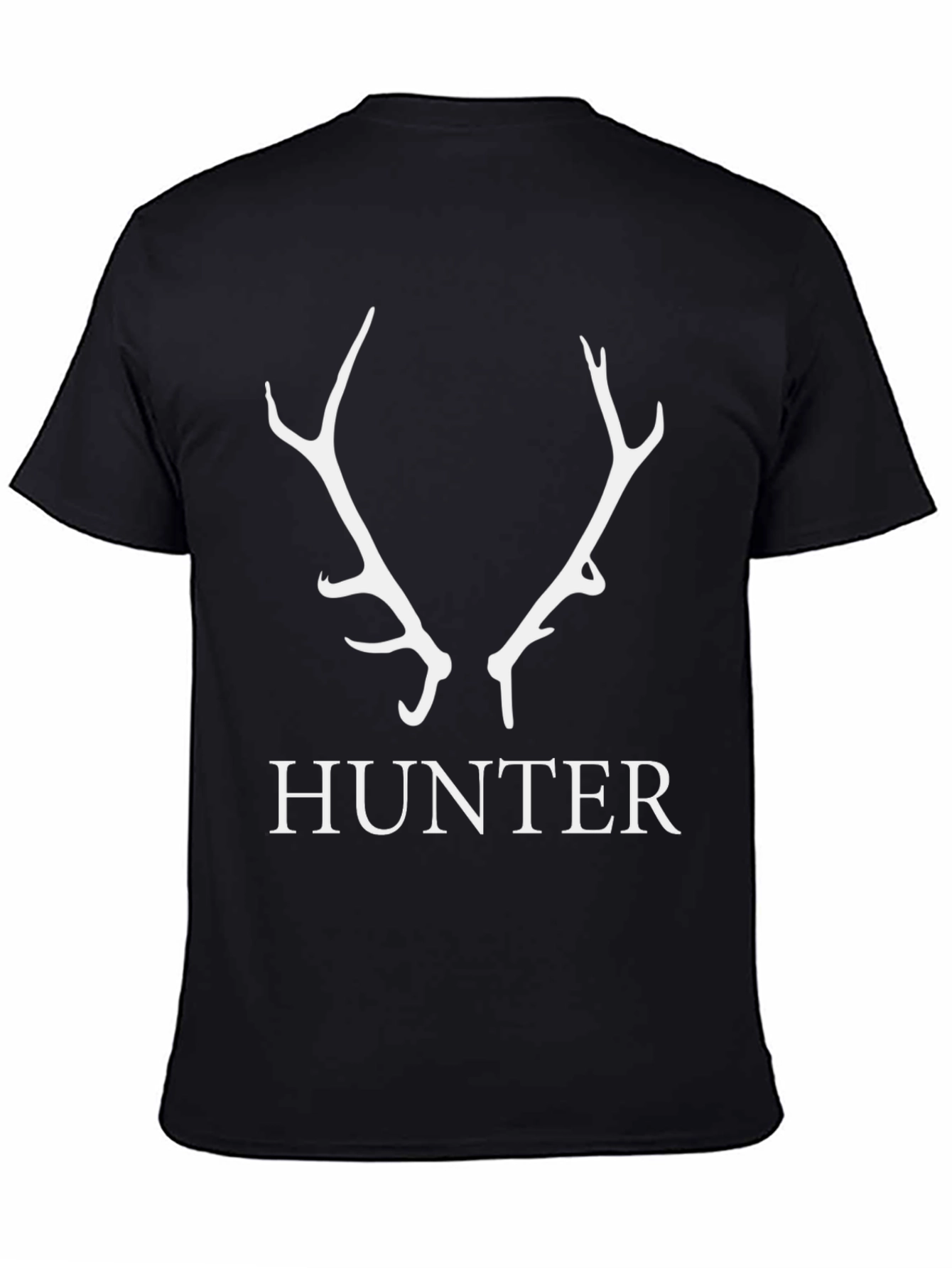 Hunter Antler Graphic Tee - Black Cotton