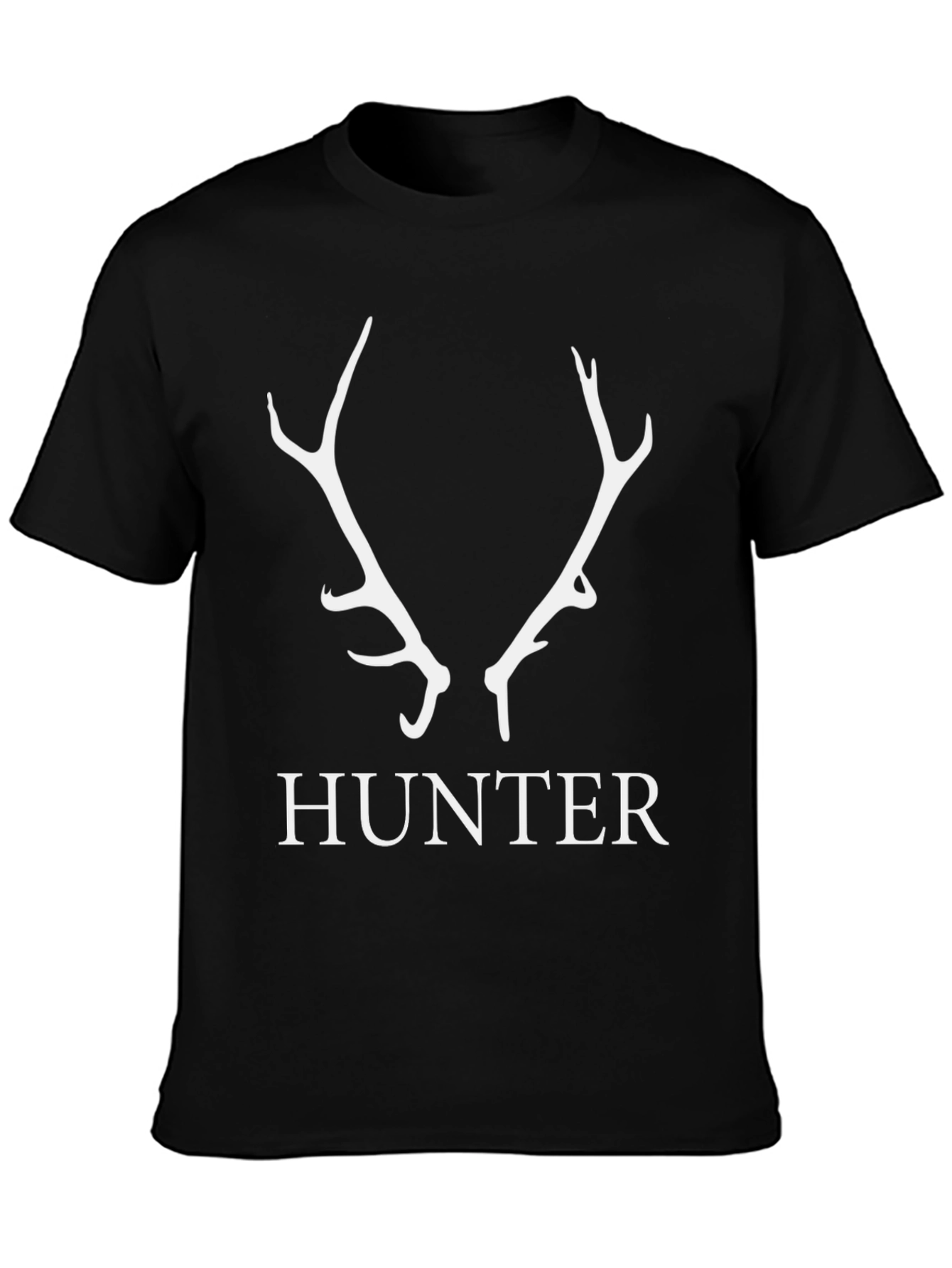 Hunter Antler Graphic Tee - Black Cotton