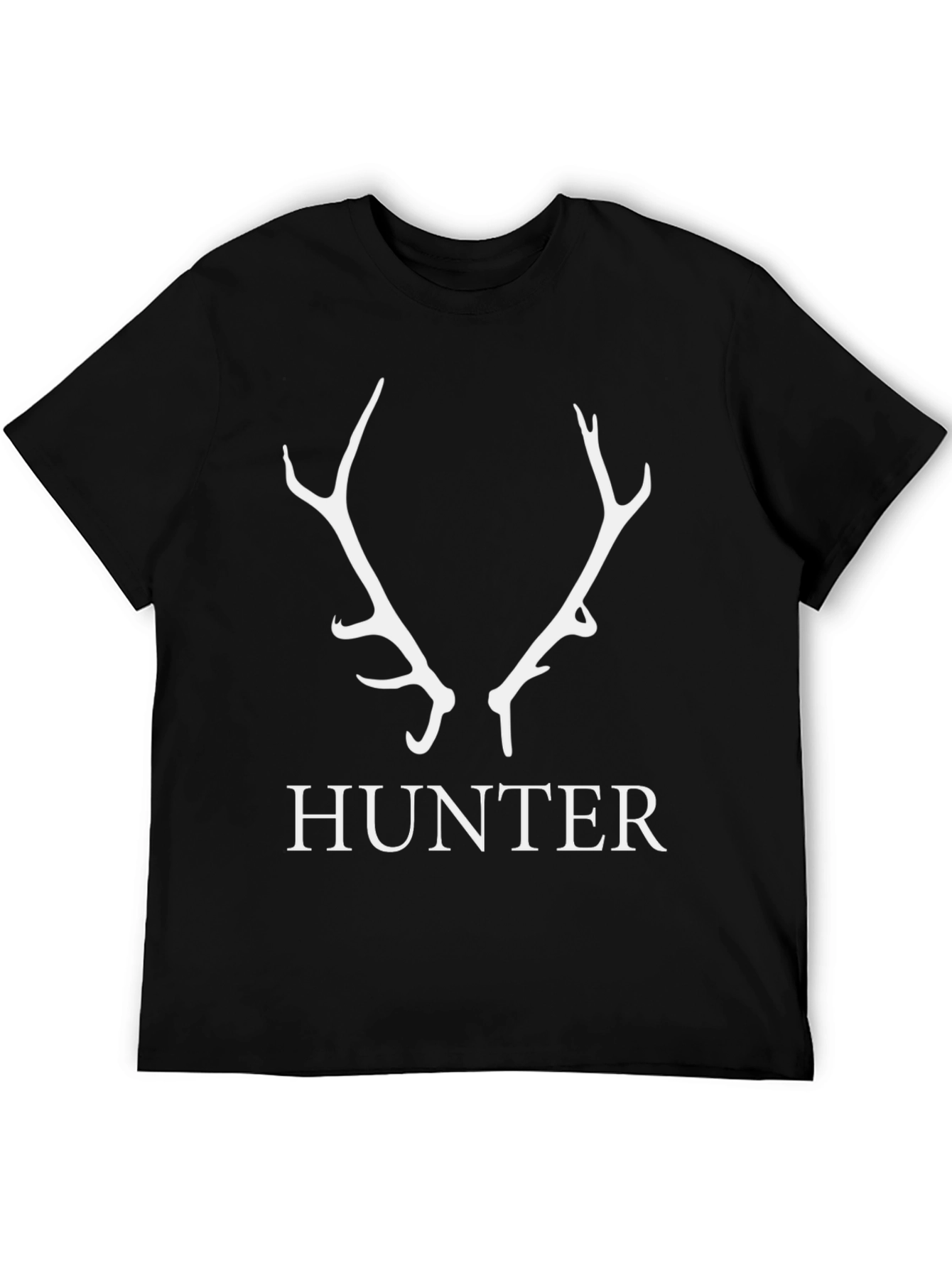 Hunter Antler Graphic Tee - Black Cotton