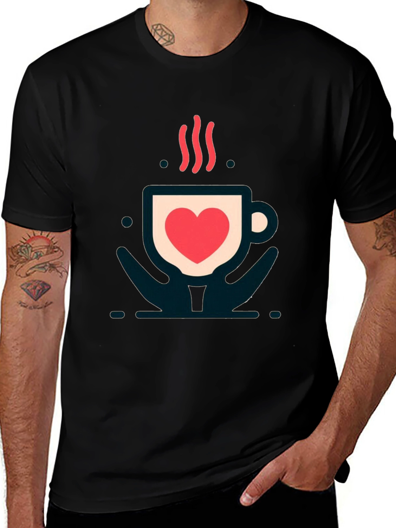 Love in a Cup Tee - Heart Coffee Design