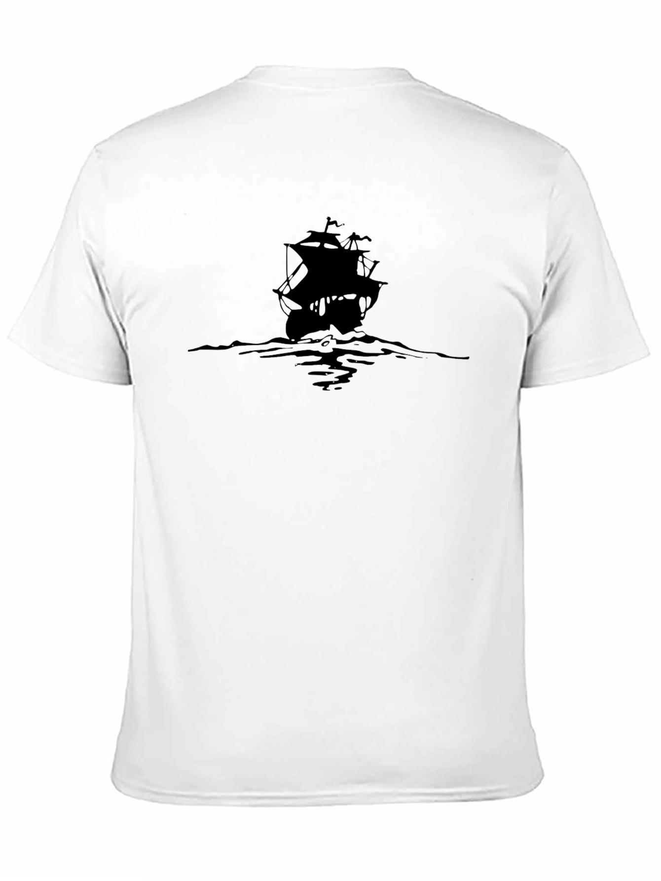 Mens Black Pirate Ship Graphic Tee