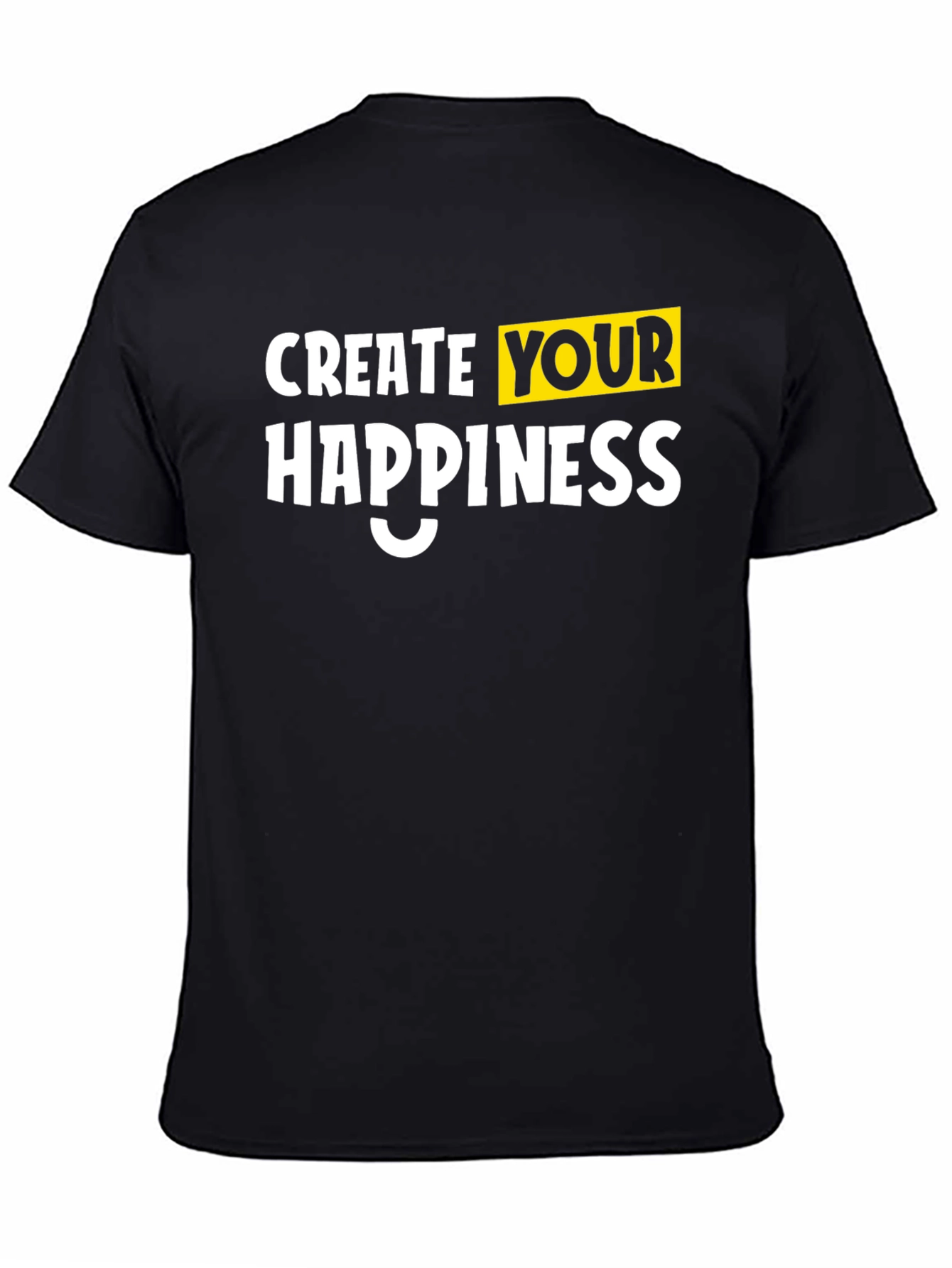 Create Your Happiness Black Graphic Tee