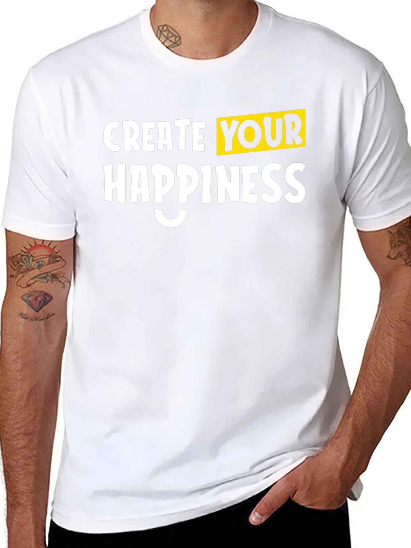 Create Your Happiness Black Graphic Tee