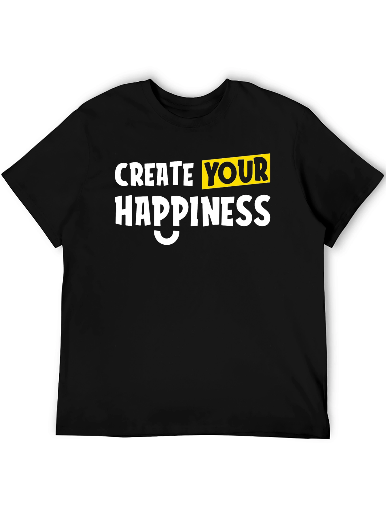 Create Your Happiness Black Graphic Tee