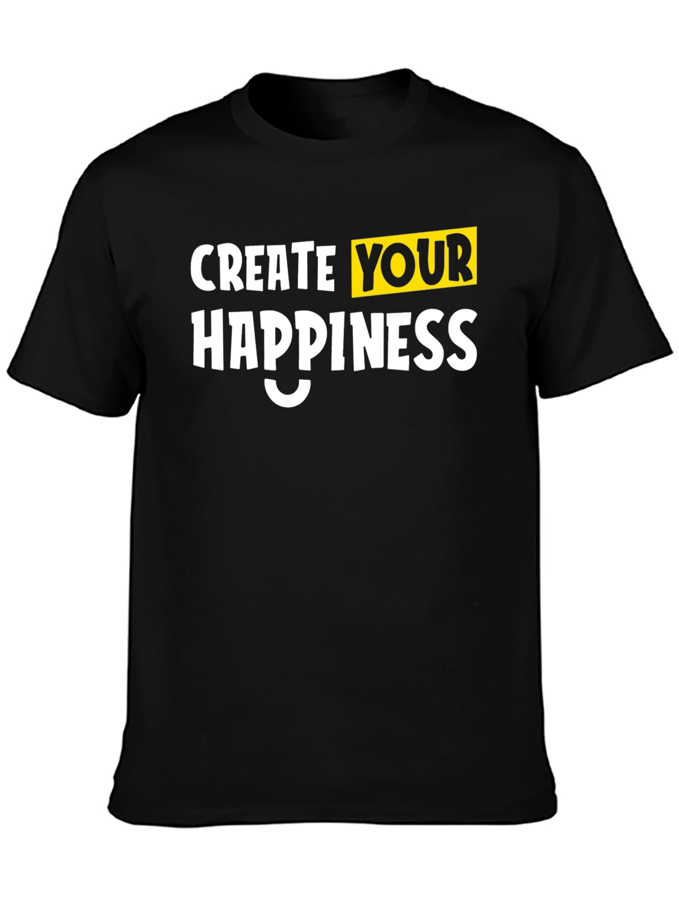 Create Your Happiness Black Graphic Tee
