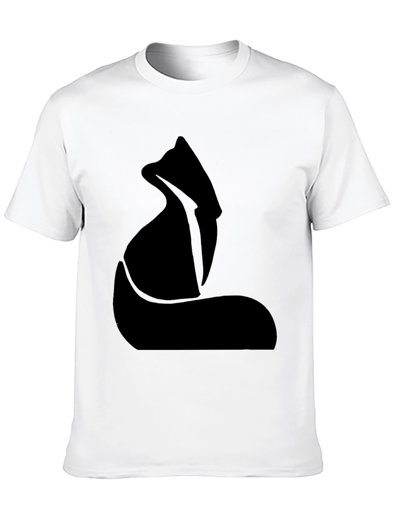 Minimalist Fox Graphic Black T-Shirt