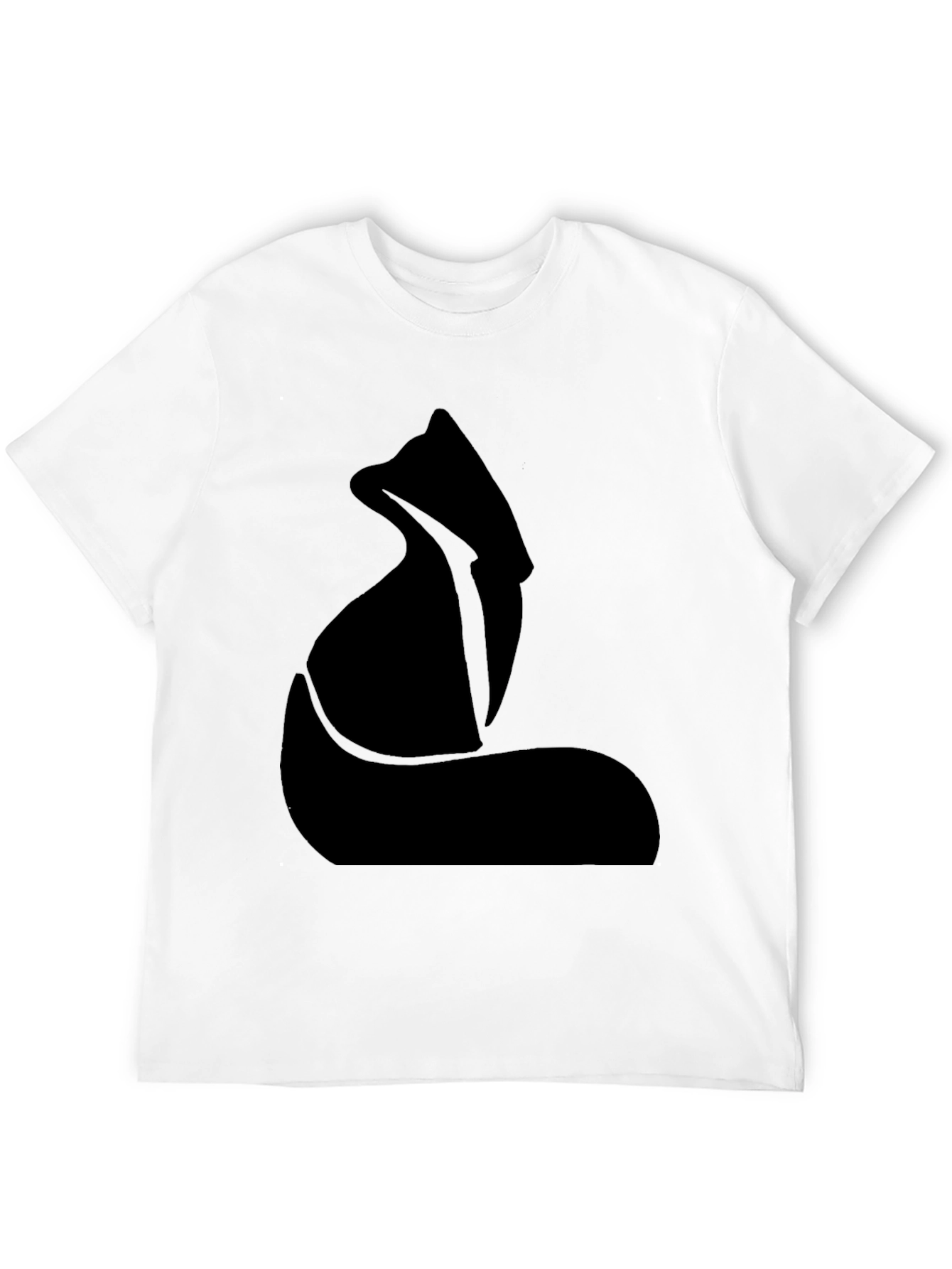 Minimalist Fox Graphic Black T-Shirt