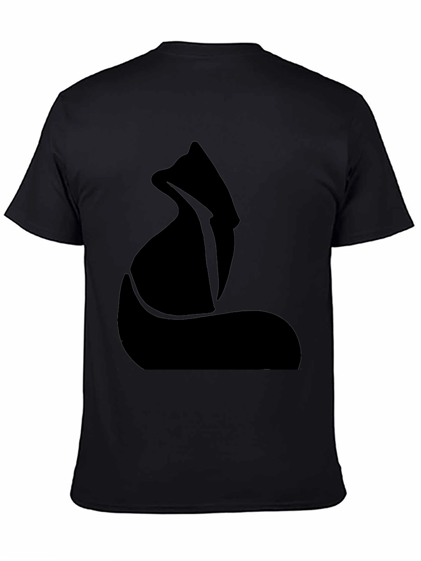 Minimalist Fox Graphic Black T-Shirt