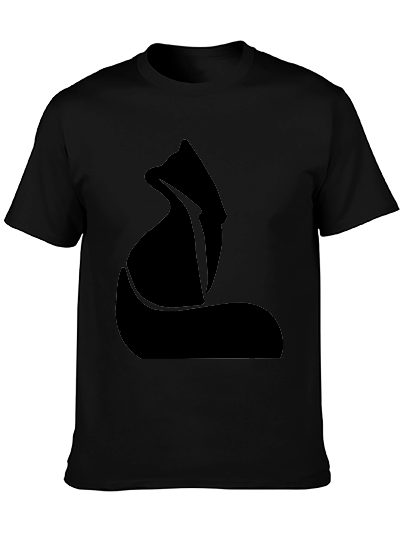 Minimalist Fox Graphic Black T-Shirt