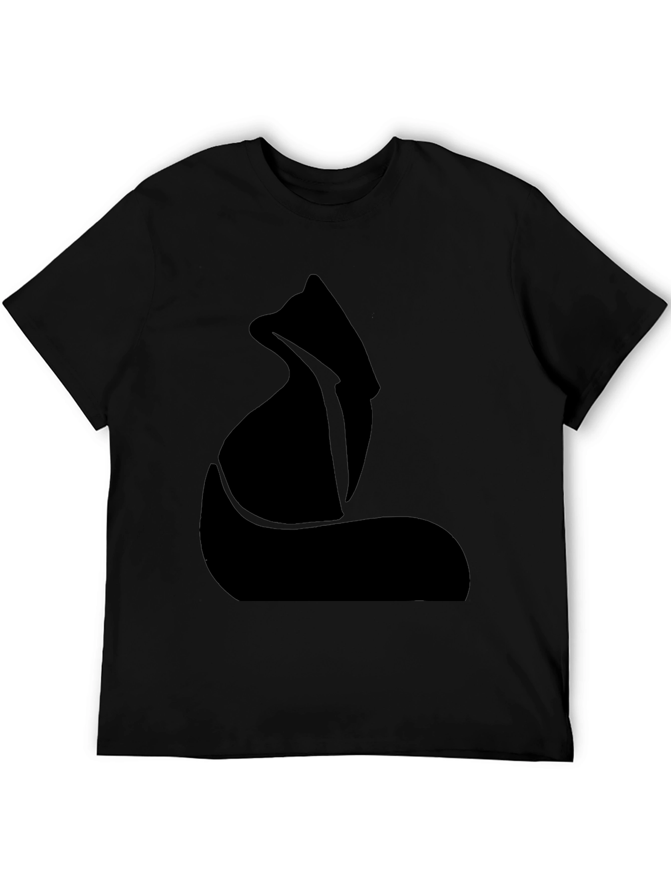 Minimalist Fox Graphic Black T-Shirt
