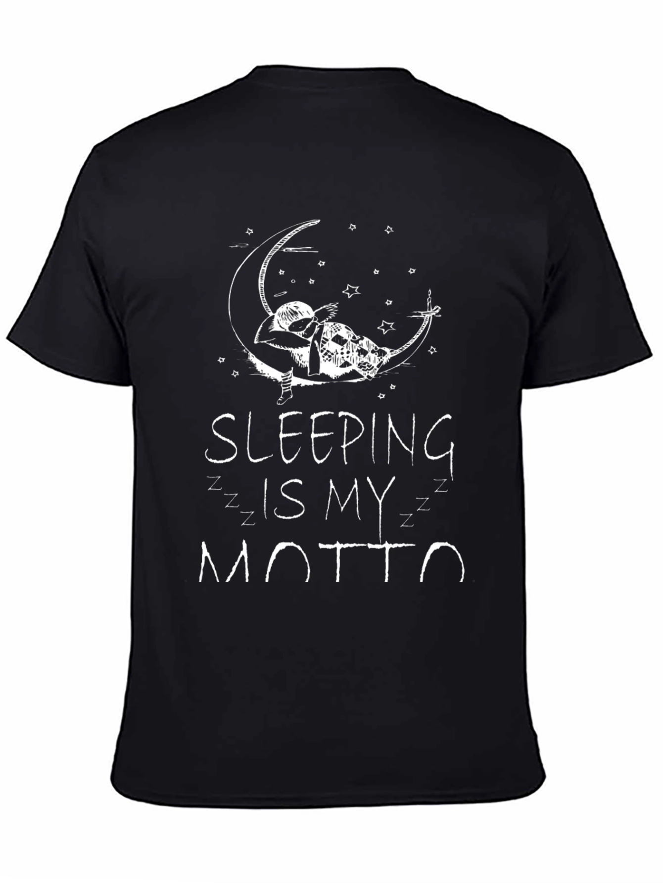 Sleeping is My Motto Black Graphic Tee