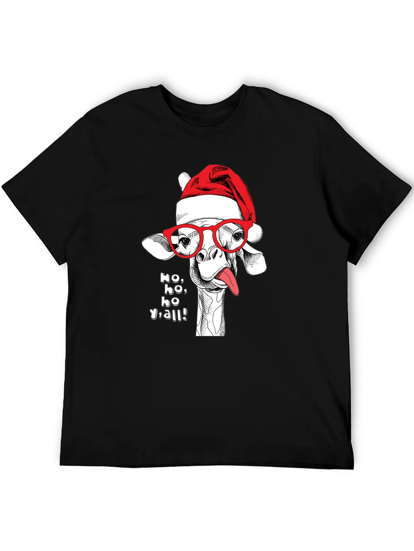 Holiday Giraffe Tee - Ho Ho Yall!