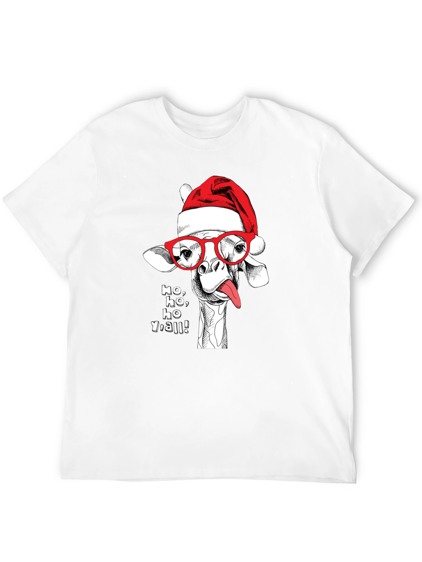 Holiday Giraffe Tee - Ho Ho Yall!