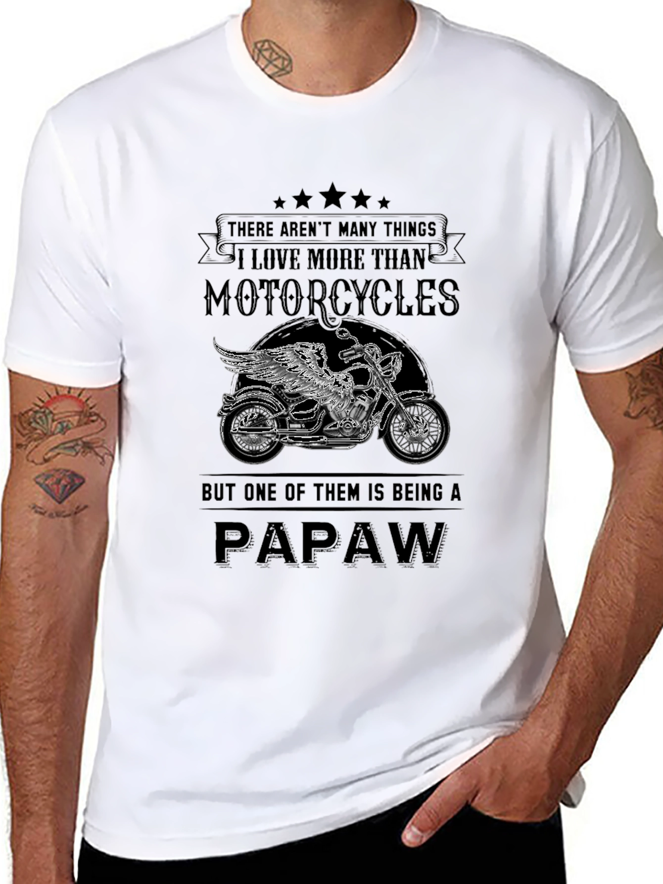 Motorcycle Papaw T-Shirt - Gift for Grandfathers