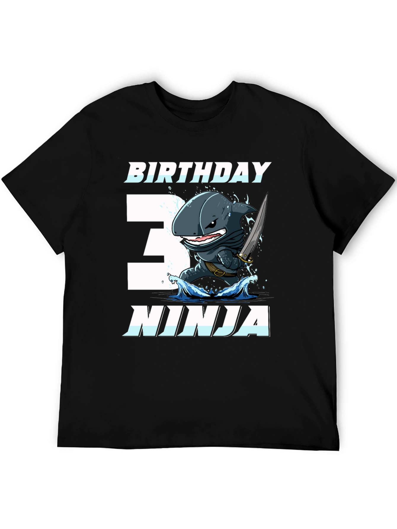 Birthday Ninja Shark Graphic T-Shirt