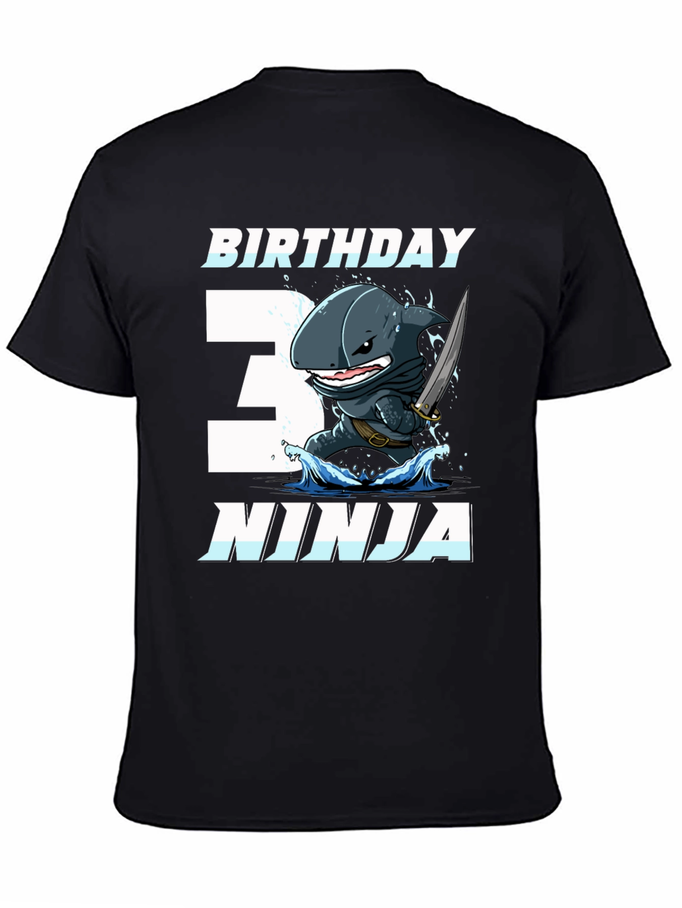 Birthday Ninja Shark Graphic T-Shirt