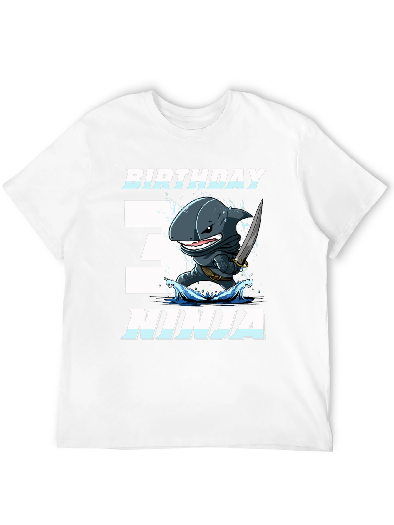 Birthday Ninja Shark Graphic T-Shirt