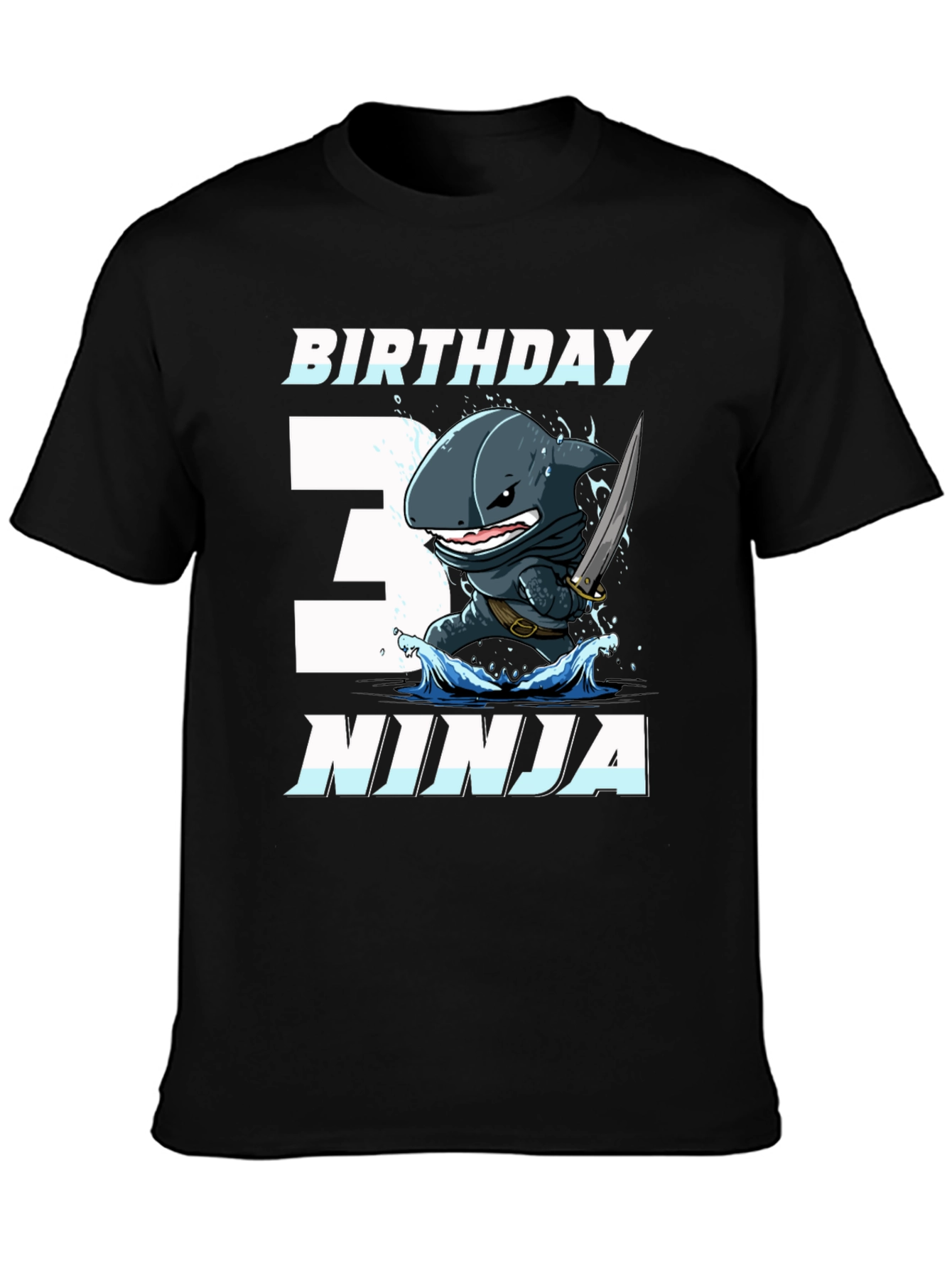 Birthday Ninja Shark Graphic T-Shirt