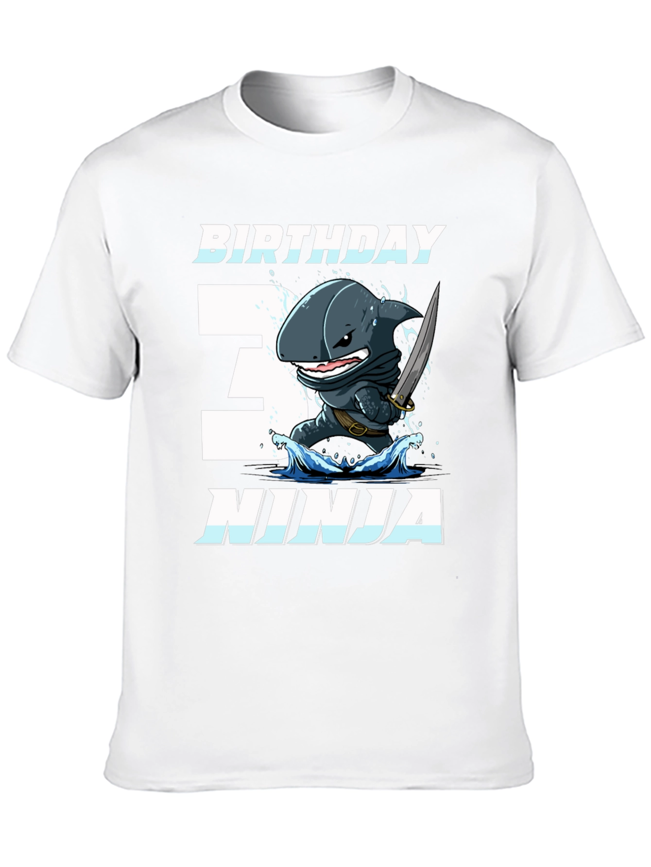 Birthday Ninja Shark Graphic T-Shirt