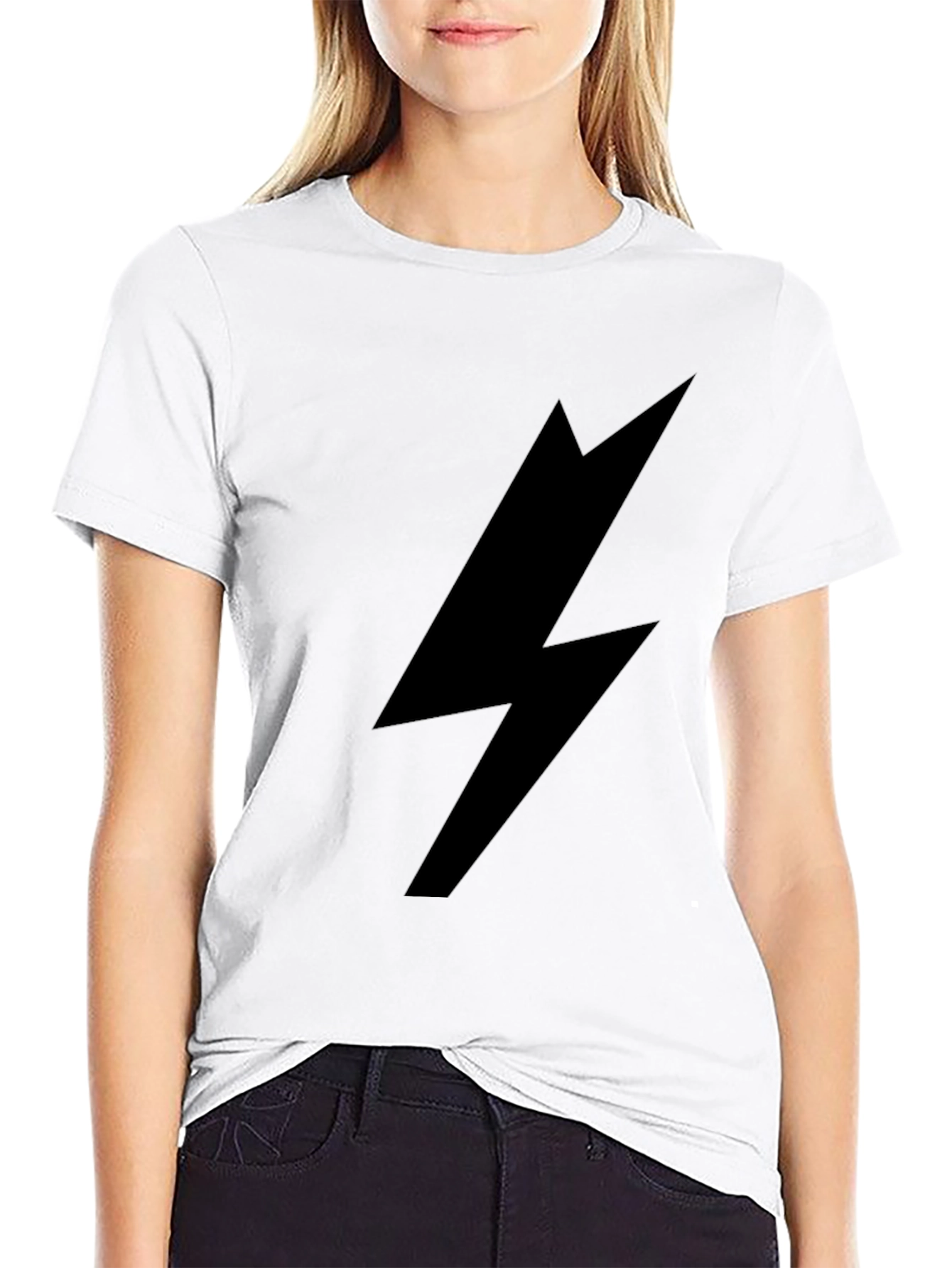 Black Lightning Bolt Graphic Tee - Mens