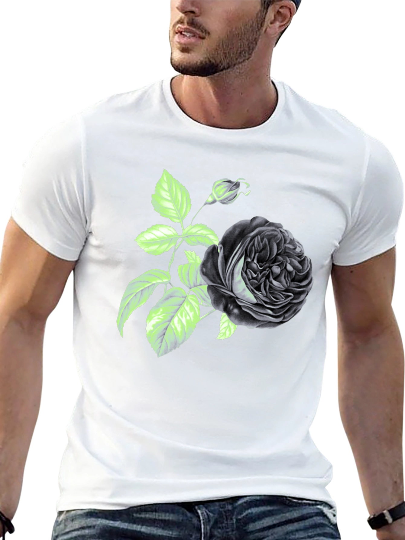 Black Rose Graphic Print T-Shirt