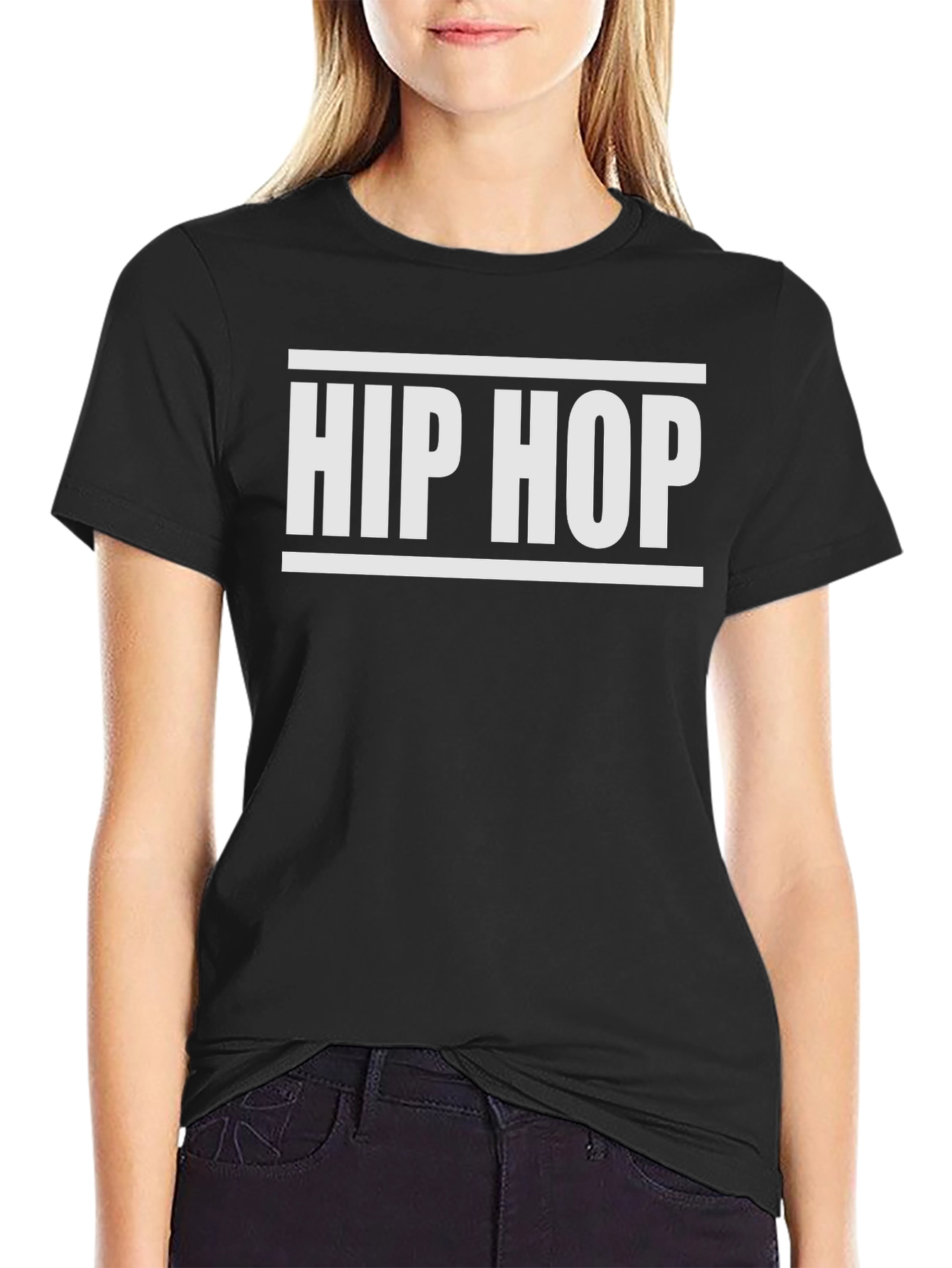 Hip Hop Graphic Tee - Stylish Black T-Shirt