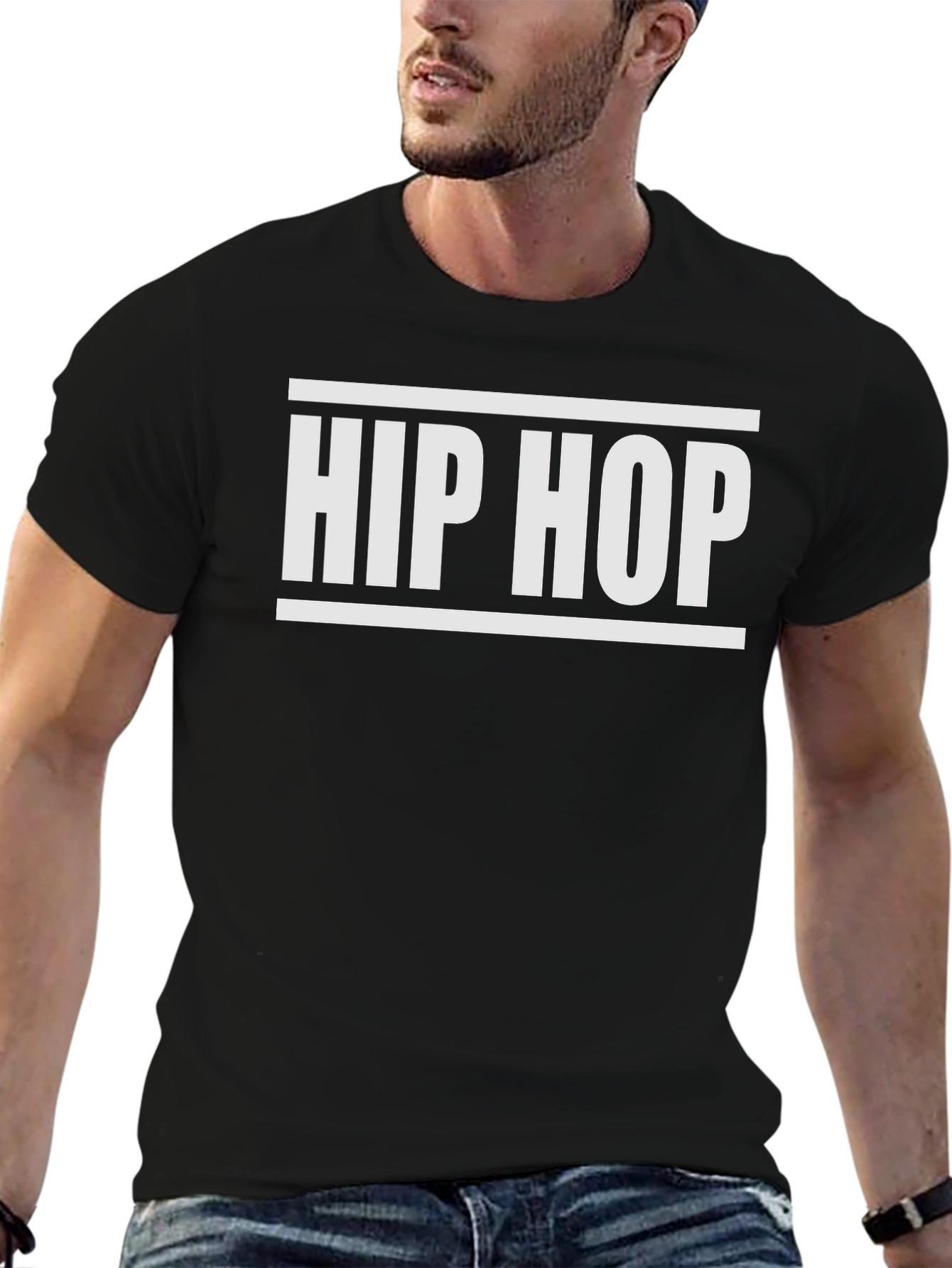 Hip Hop Graphic Tee - Stylish Black T-Shirt