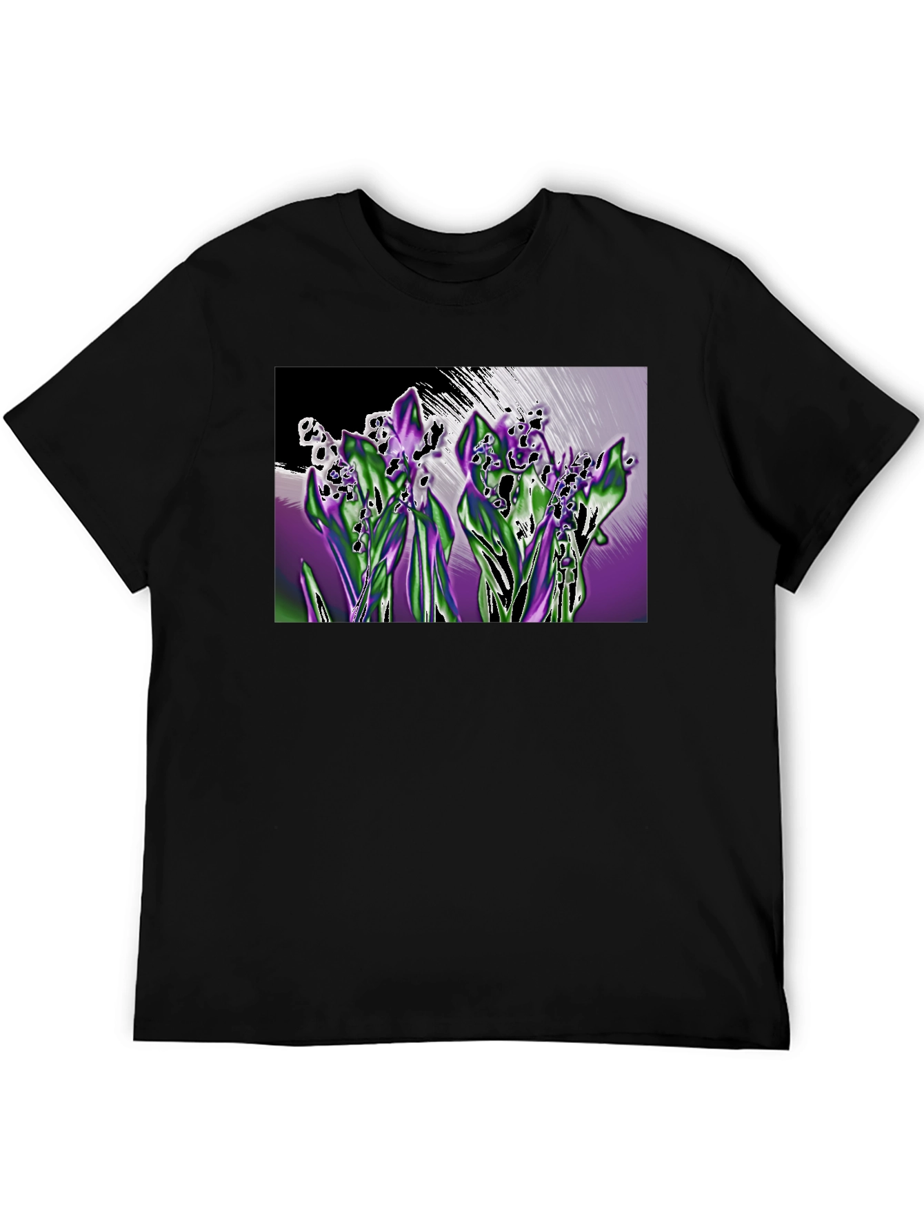 Lily of the Valley Graphic T-Shirt - Black