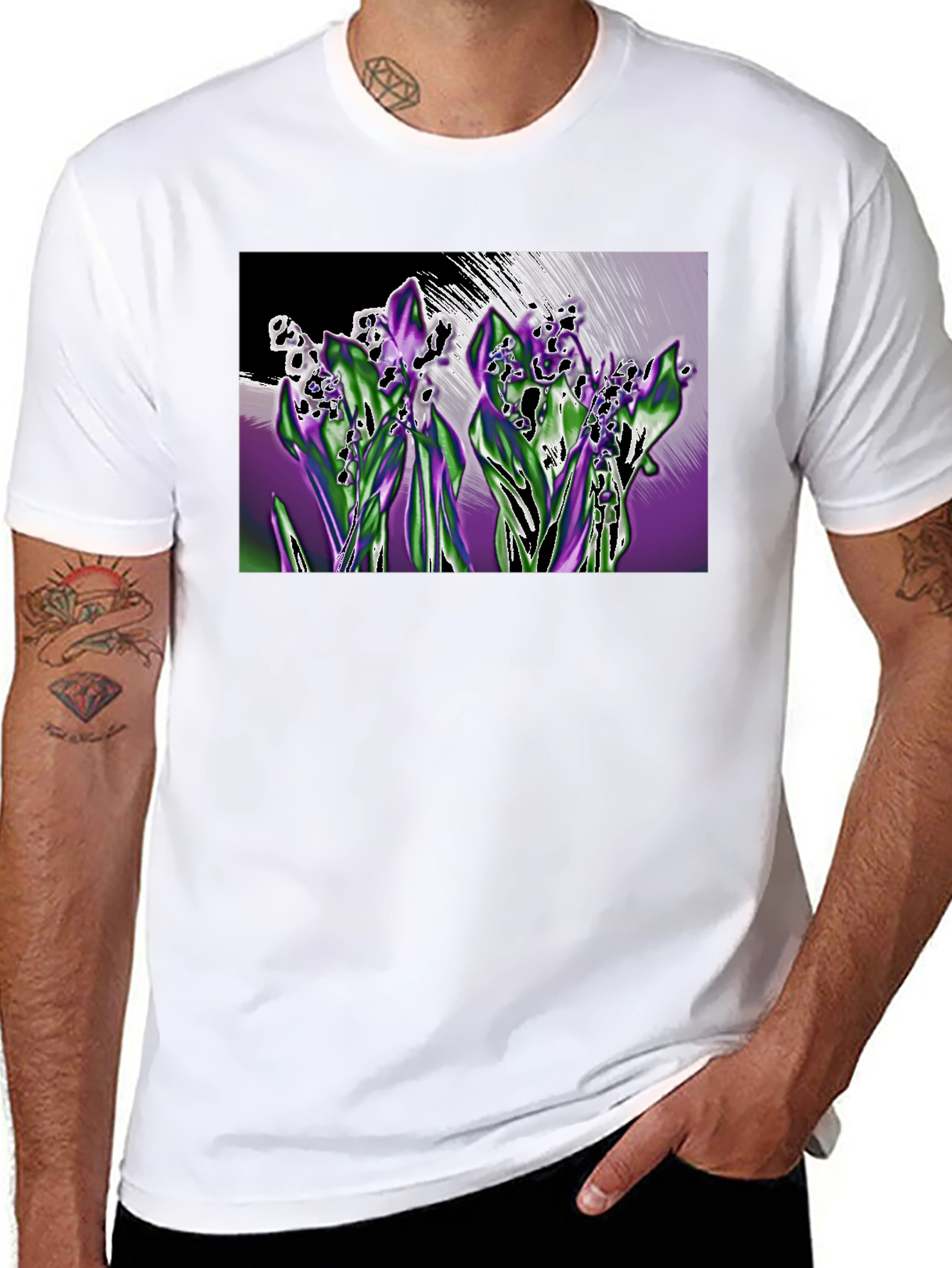 Lily of the Valley Graphic T-Shirt - Black