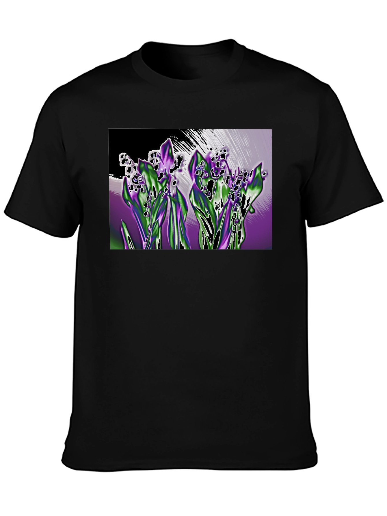 Lily of the Valley Graphic T-Shirt - Black
