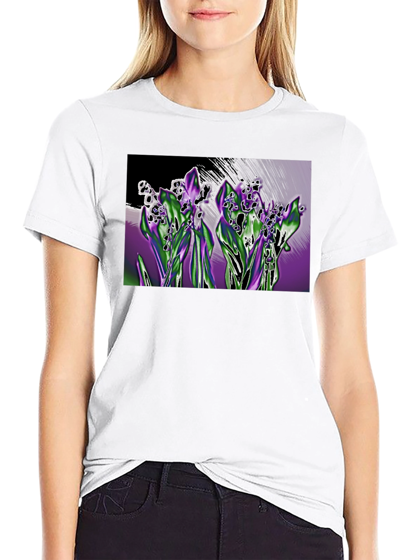 Lily of the Valley Graphic T-Shirt - Black