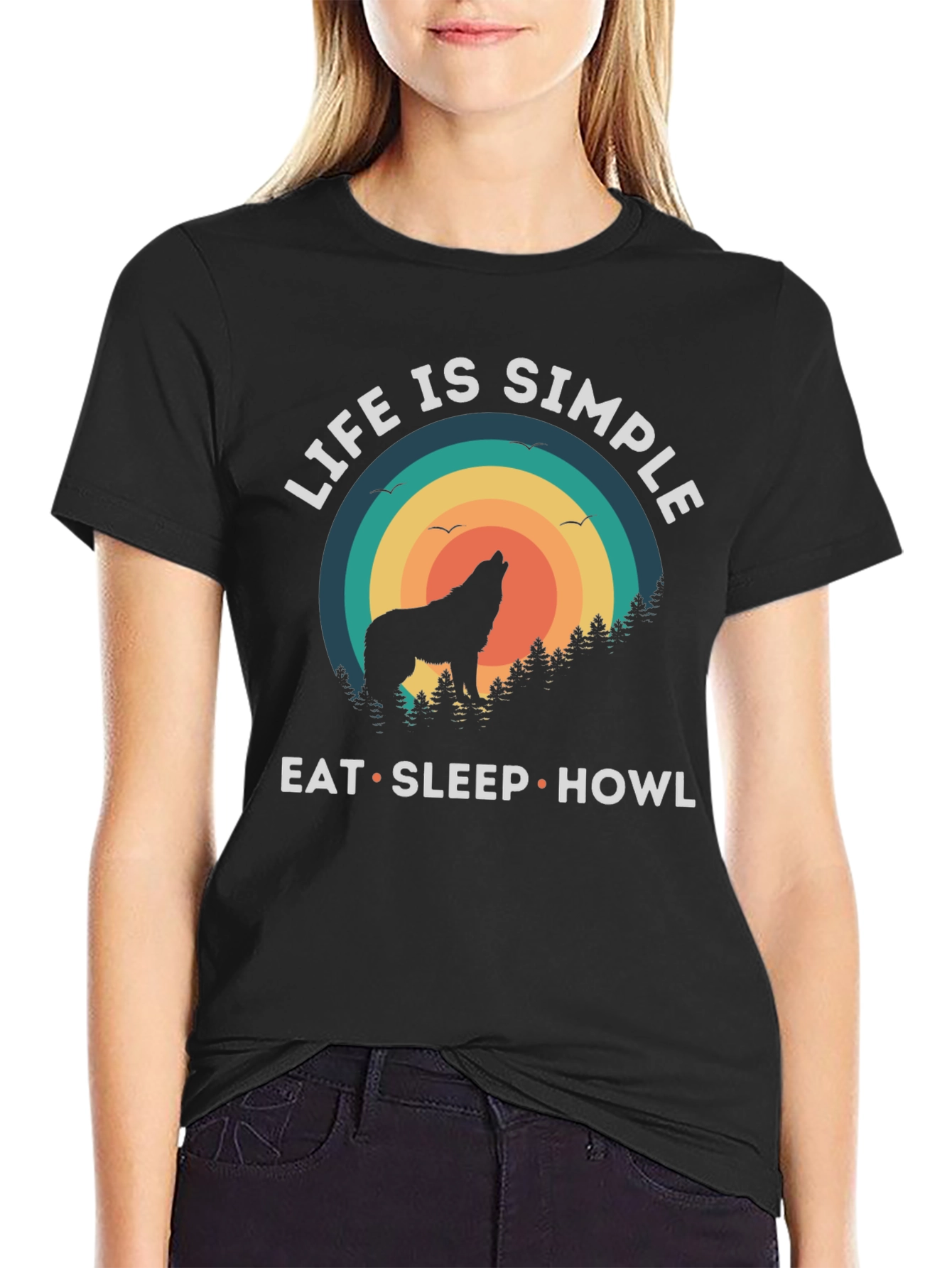 Life is Simple Wolf Howl T-Shirt