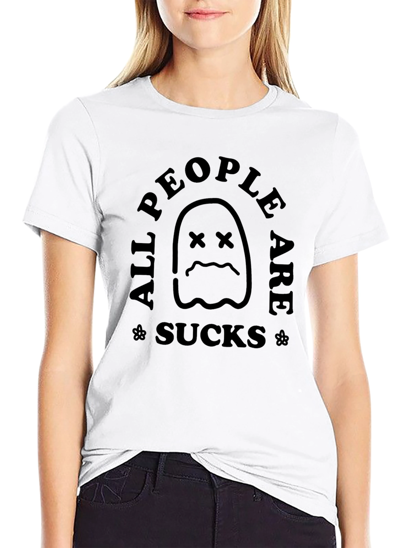 All People Are Sucks Black Graphic Tee