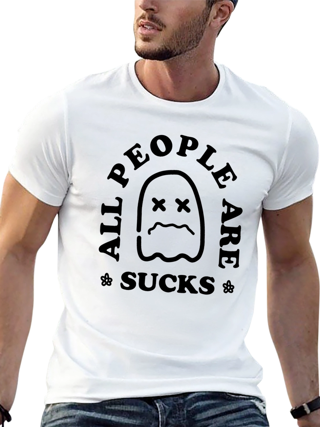 All People Are Sucks Black Graphic Tee