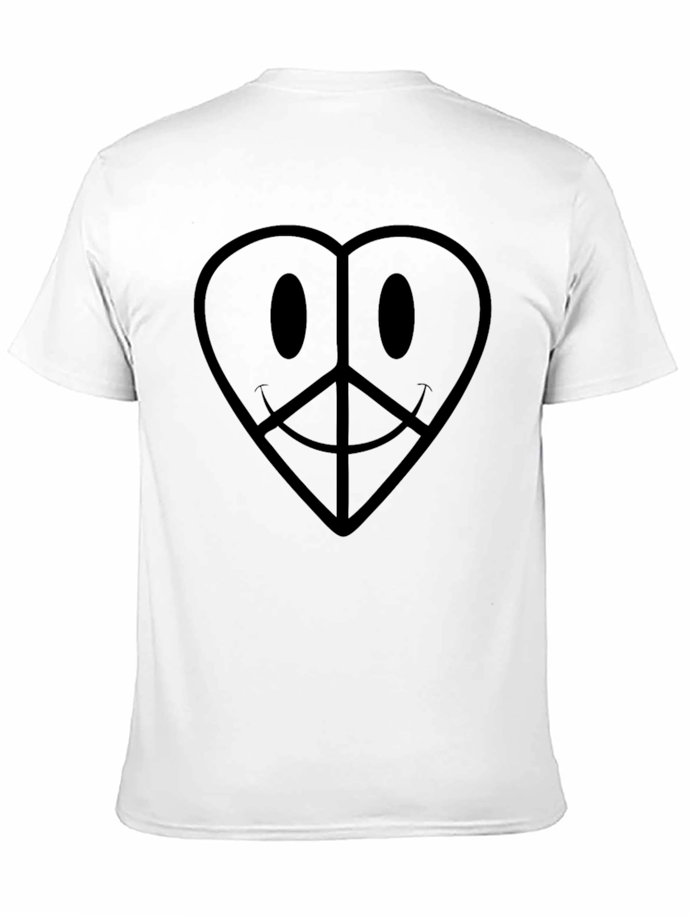 Heart Peace Sign Graphic Black T-Shirt