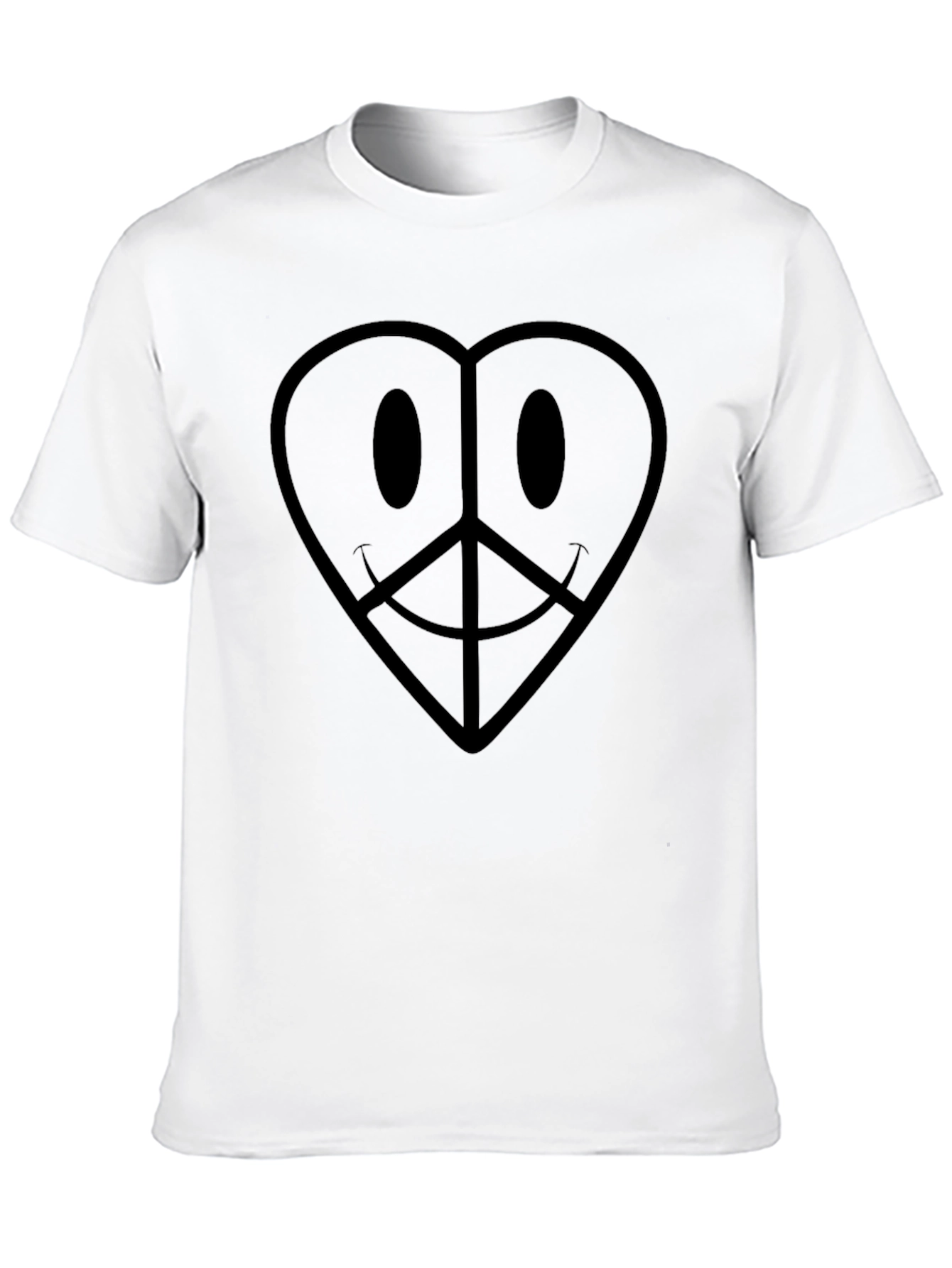 Heart Peace Sign Graphic Black T-Shirt