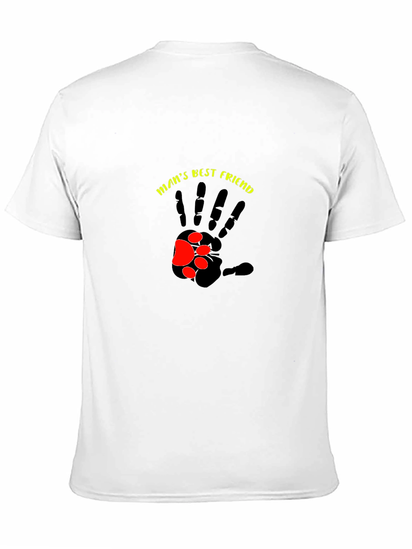 Mans Best Friend T-Shirt - Paw Print Hand Design