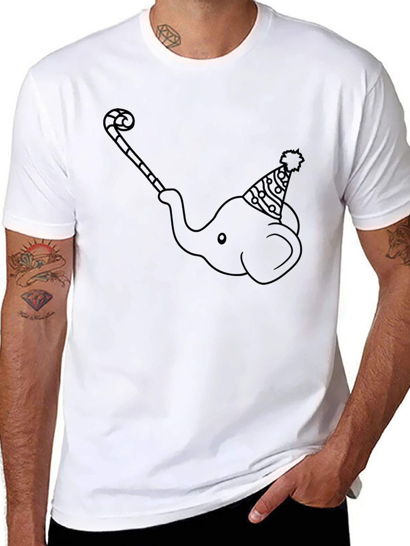 Elephant Party Tee - Quirky Graphic Print T-Shirt