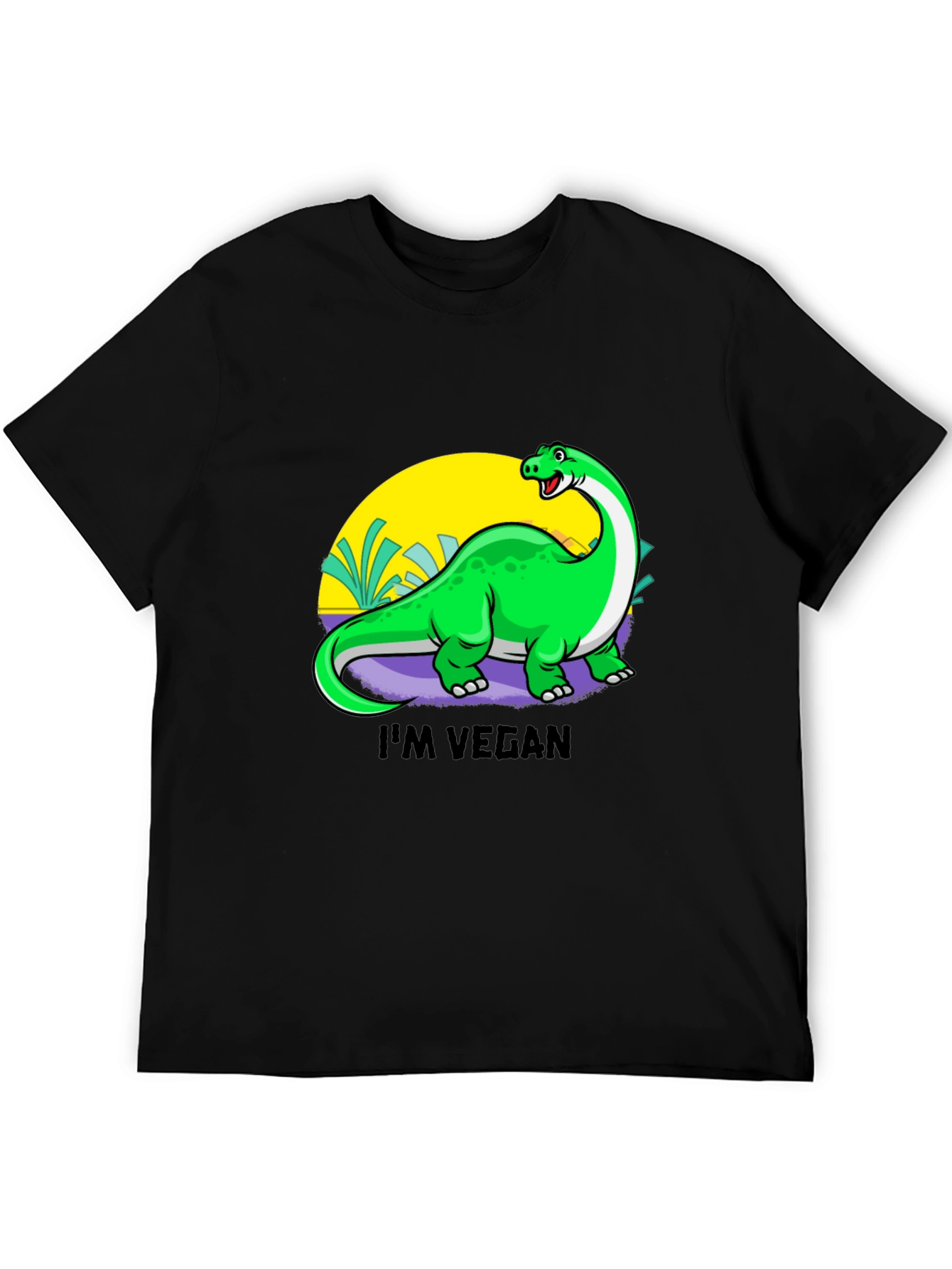 Vegan Dinosaur Graphic Tee - Black