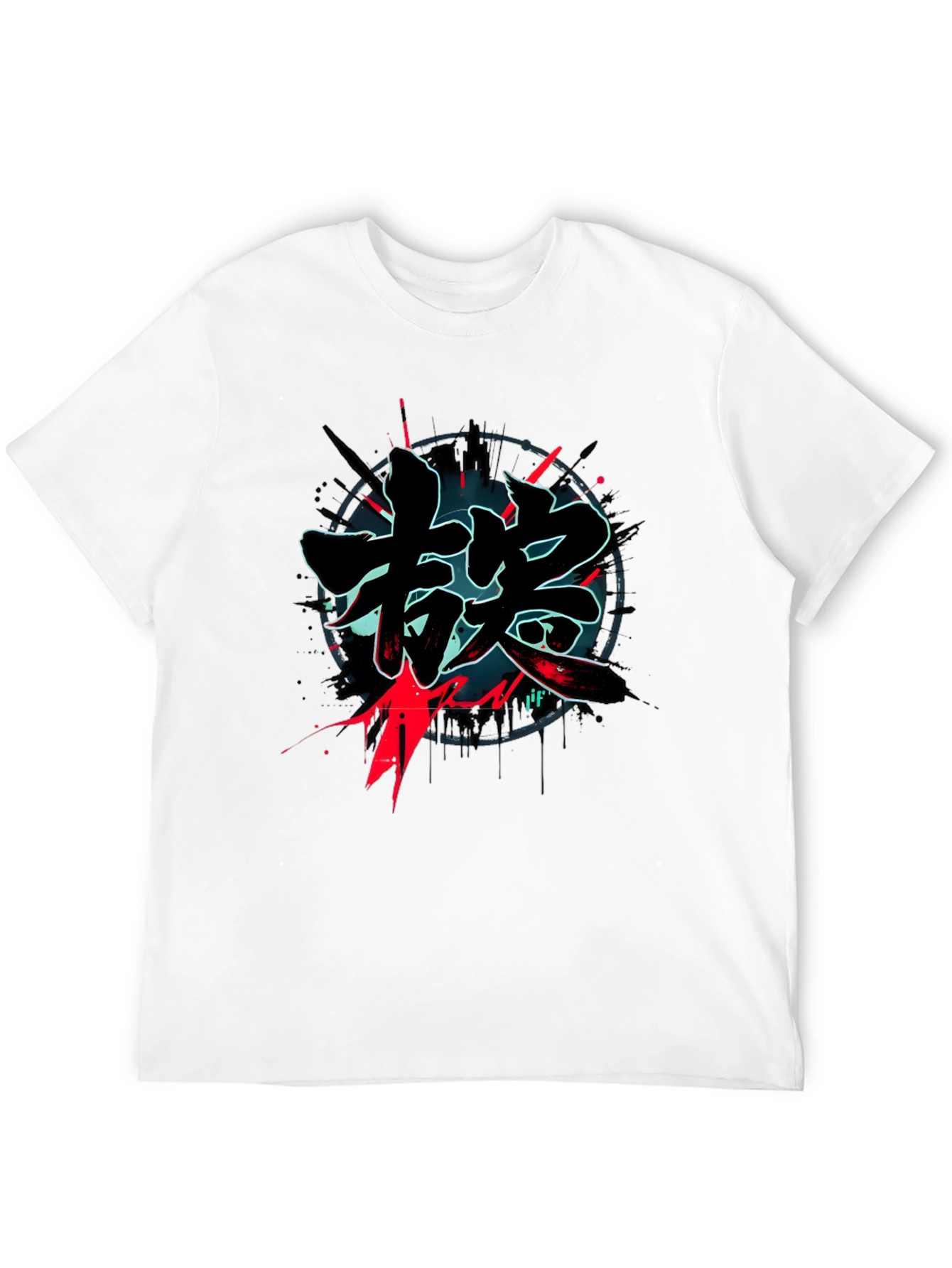 Kanji Graphic Print Black T-Shirt