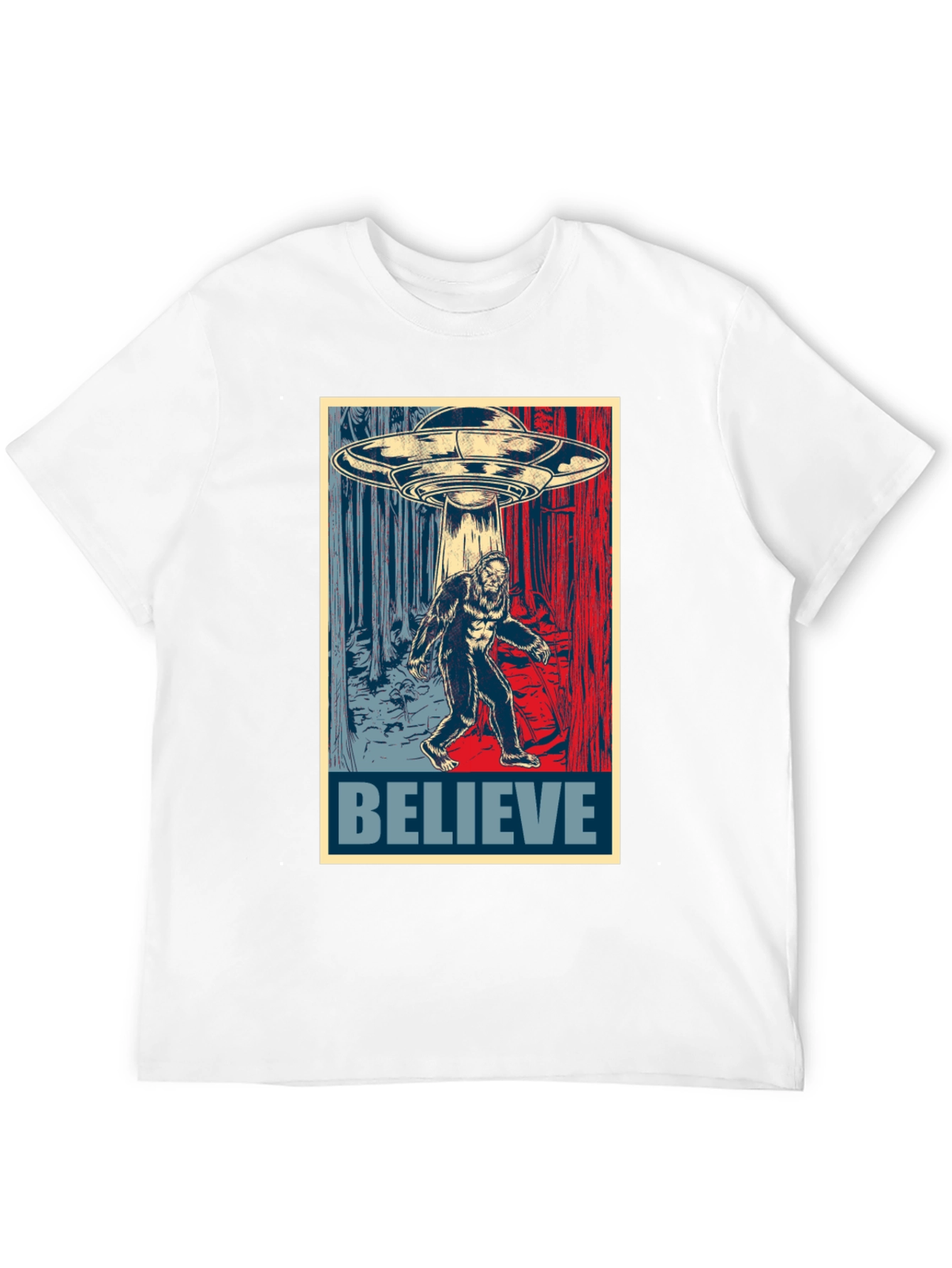 Believe Sasquatch UFO Graphic T-Shirt