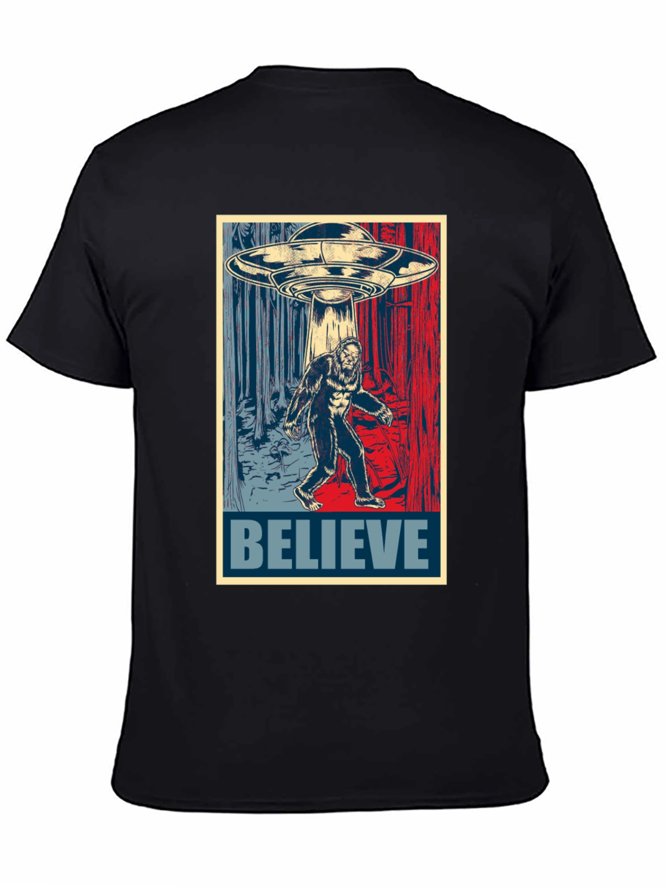 Believe Sasquatch UFO Graphic T-Shirt