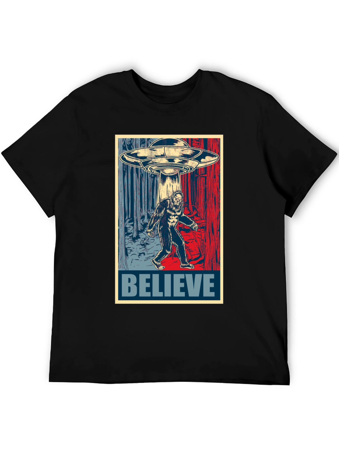 Believe Sasquatch UFO Graphic T-Shirt