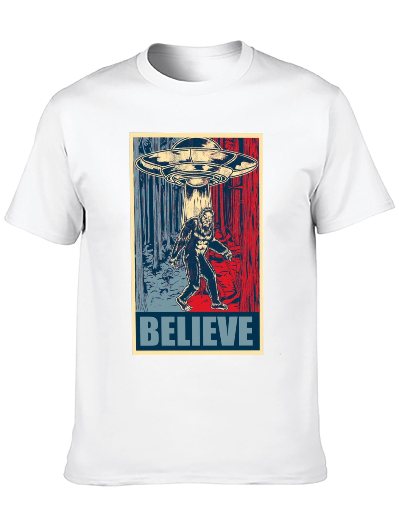 Believe Sasquatch UFO Graphic T-Shirt