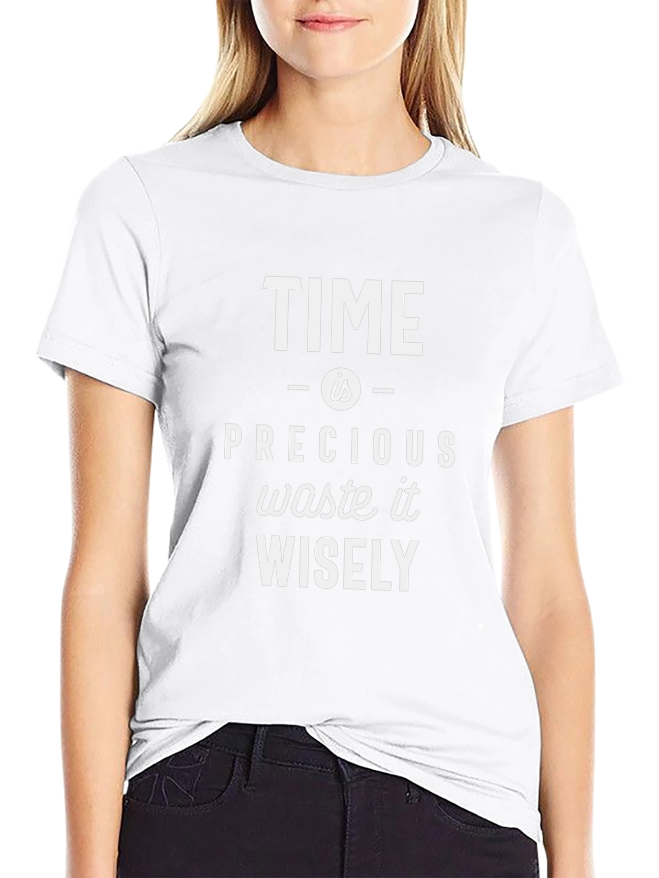 Time is Precious Graphic Tee - Black Cotton T-Shirt