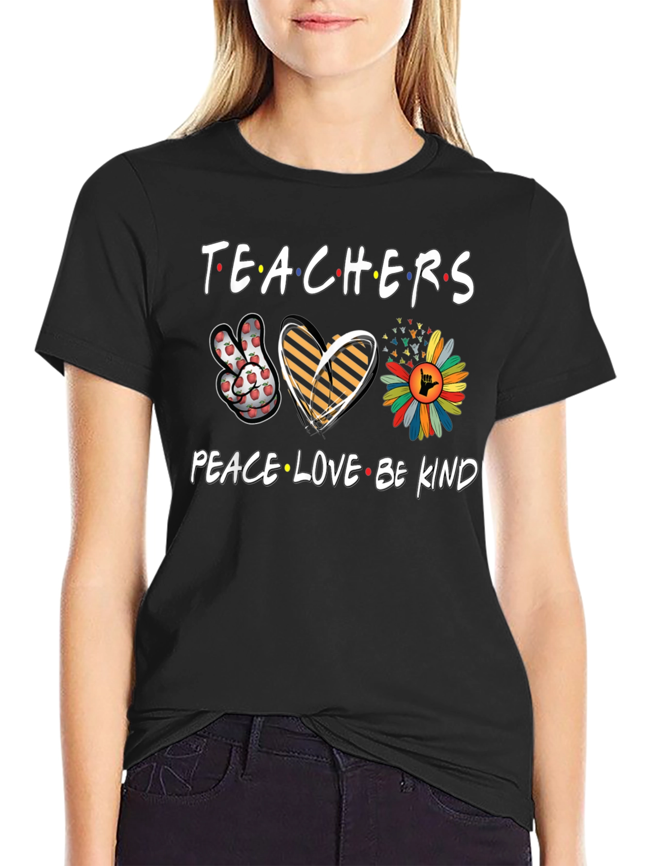Teachers Peace Love Be Kind T-Shirt