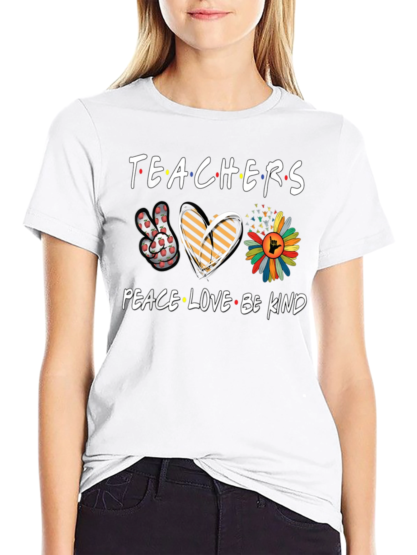 Teachers Peace Love Be Kind T-Shirt