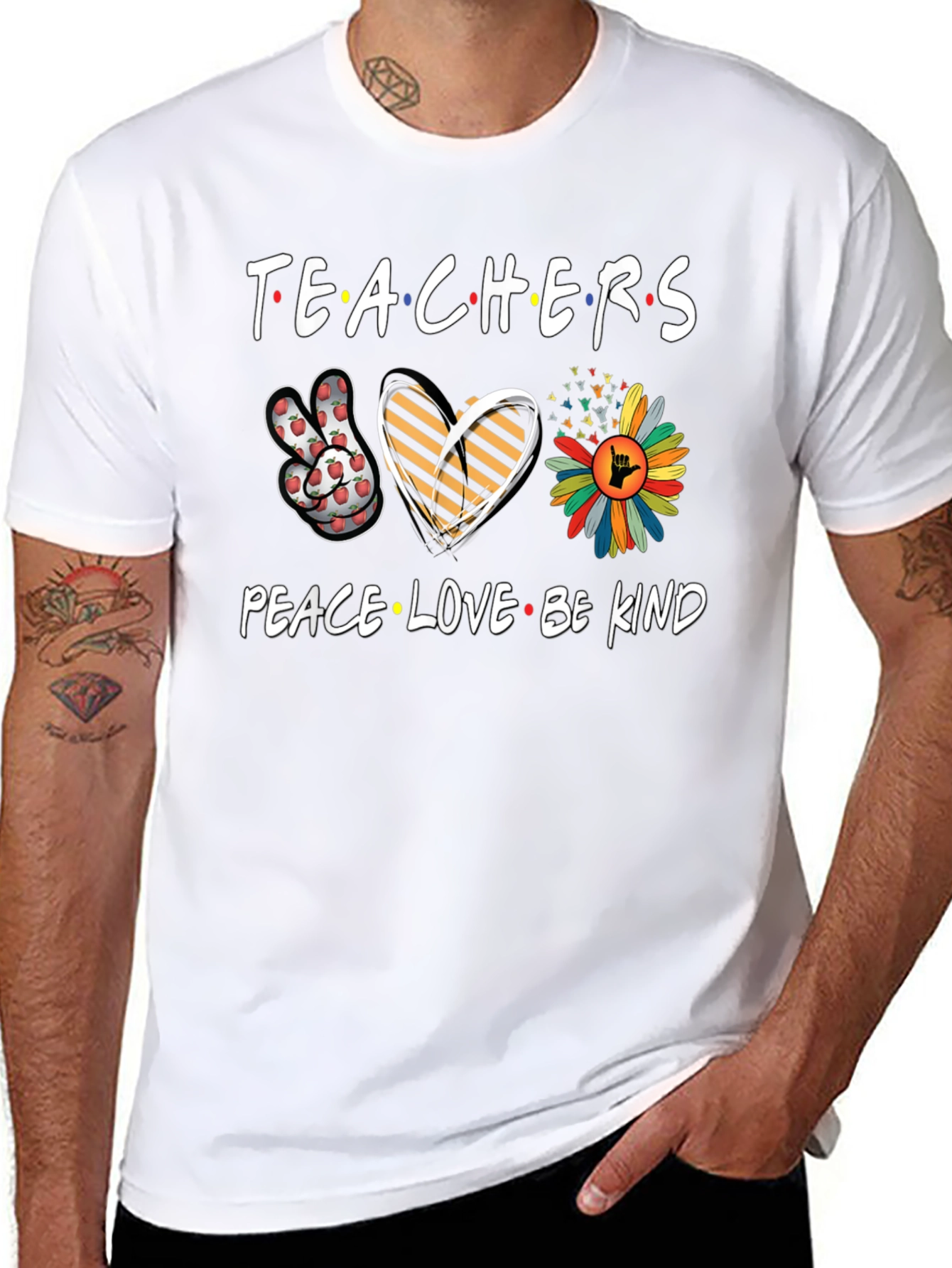 Teachers Peace Love Be Kind T-Shirt