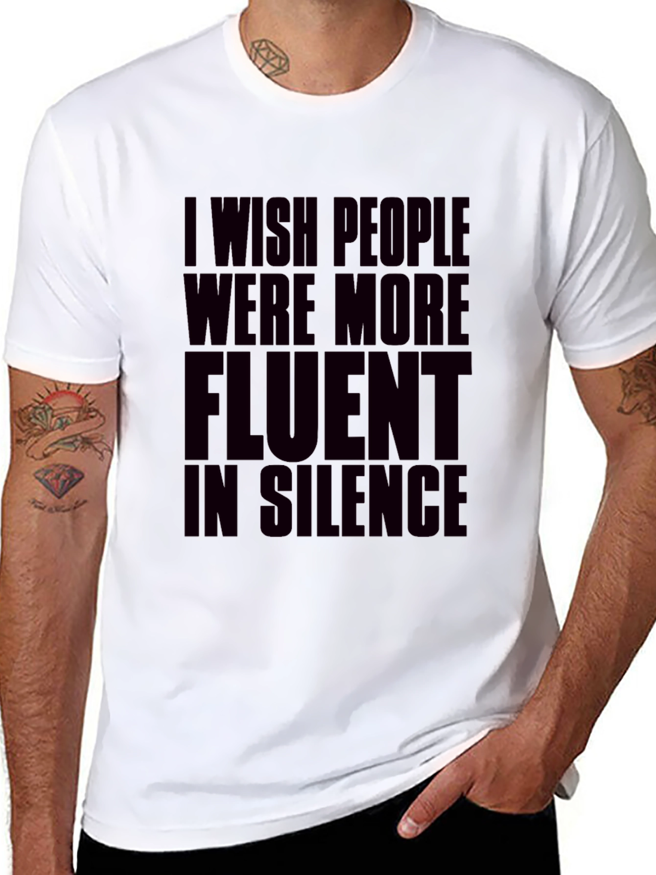 Silent Fluency Black Graphic T-Shirt