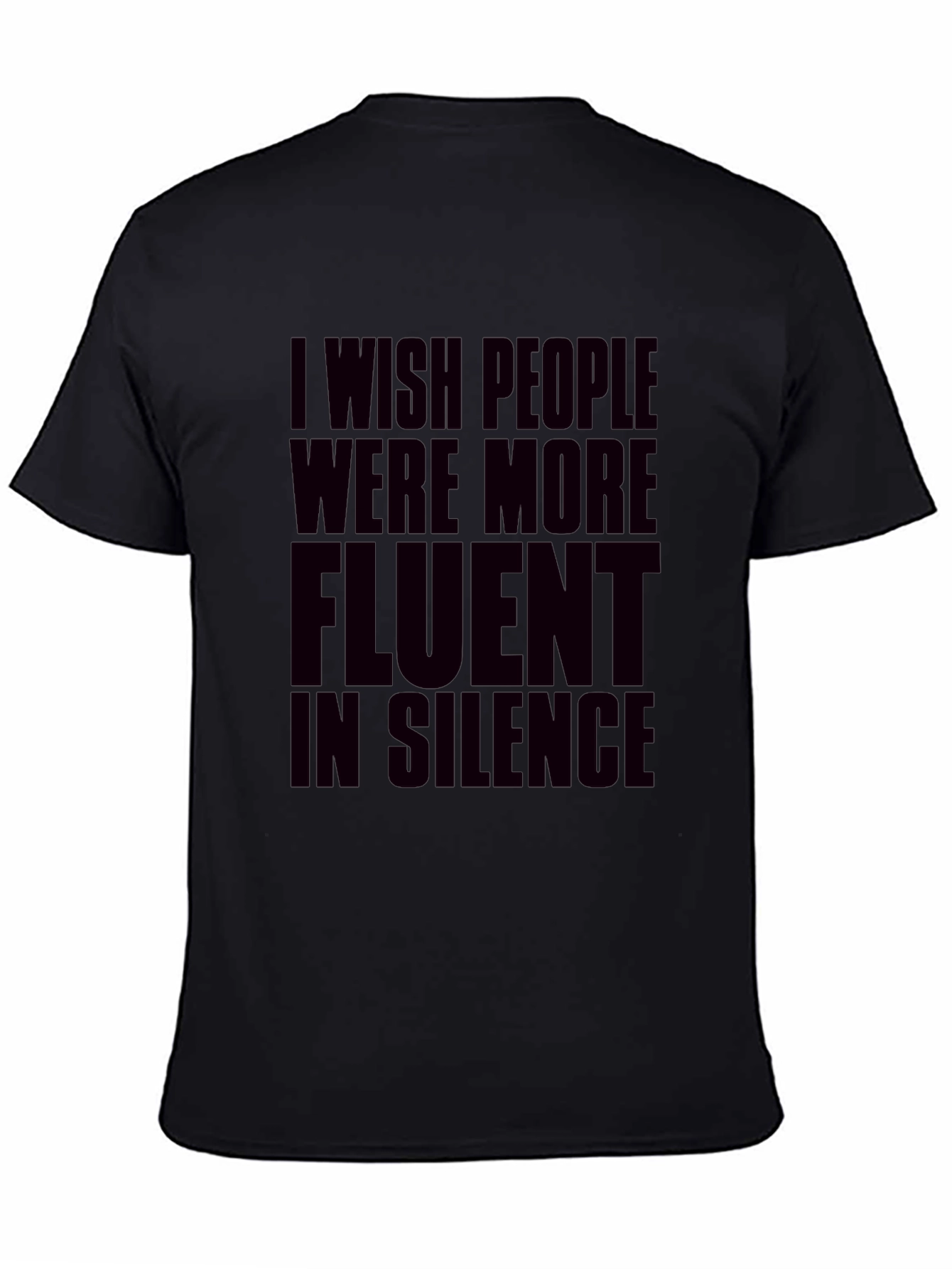 Silent Fluency Black Graphic T-Shirt